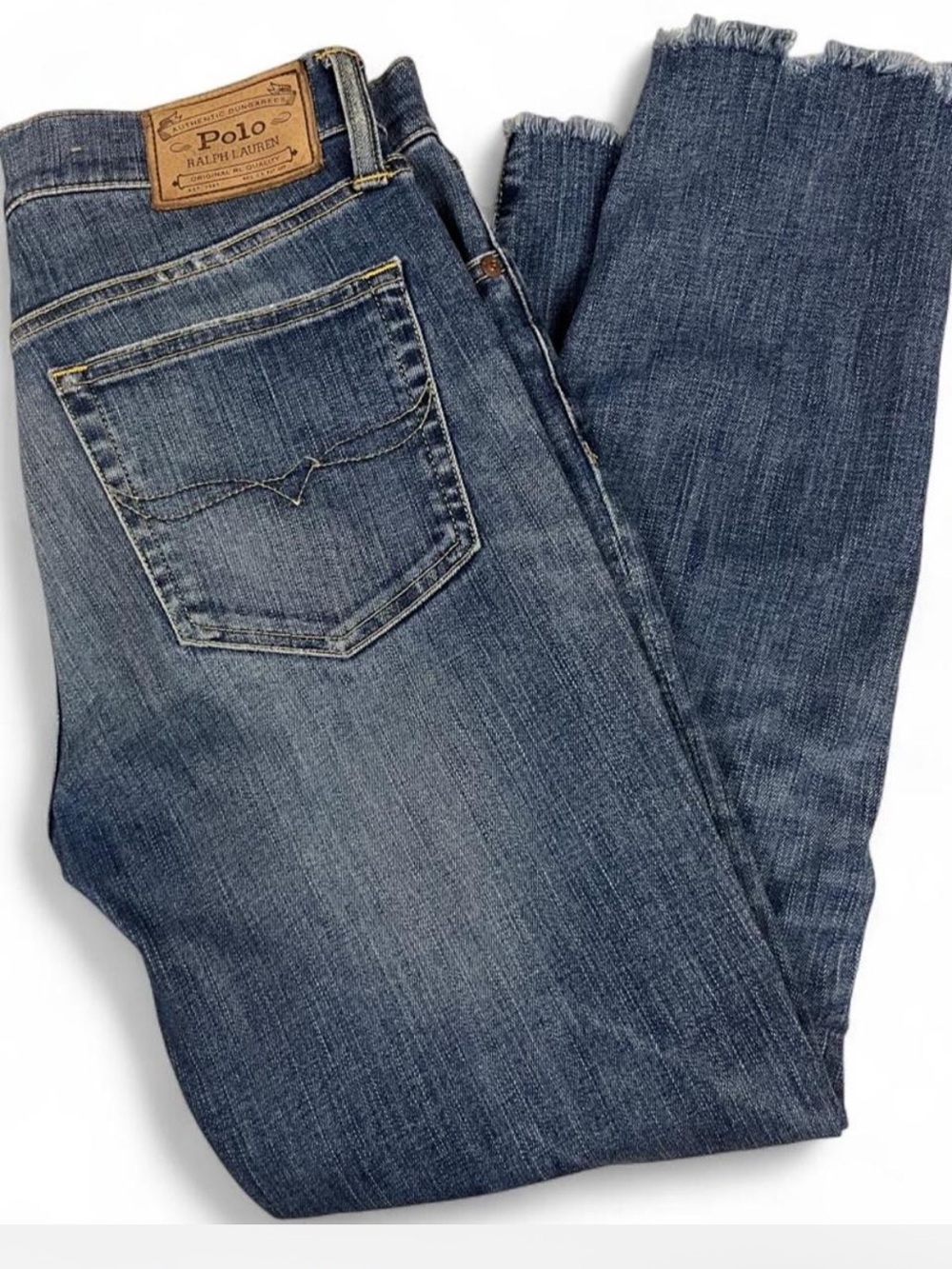 Authentic Polo Ralph Lauren Tompkins High Rise Skinny Crop Raw Hem Jeans 29